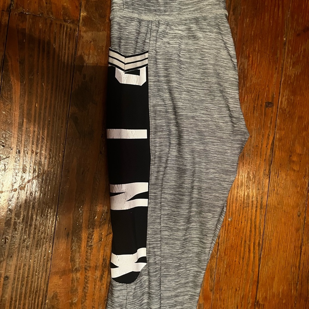Victoria's Secret Gray Athletic Pants with Bold Side Panel